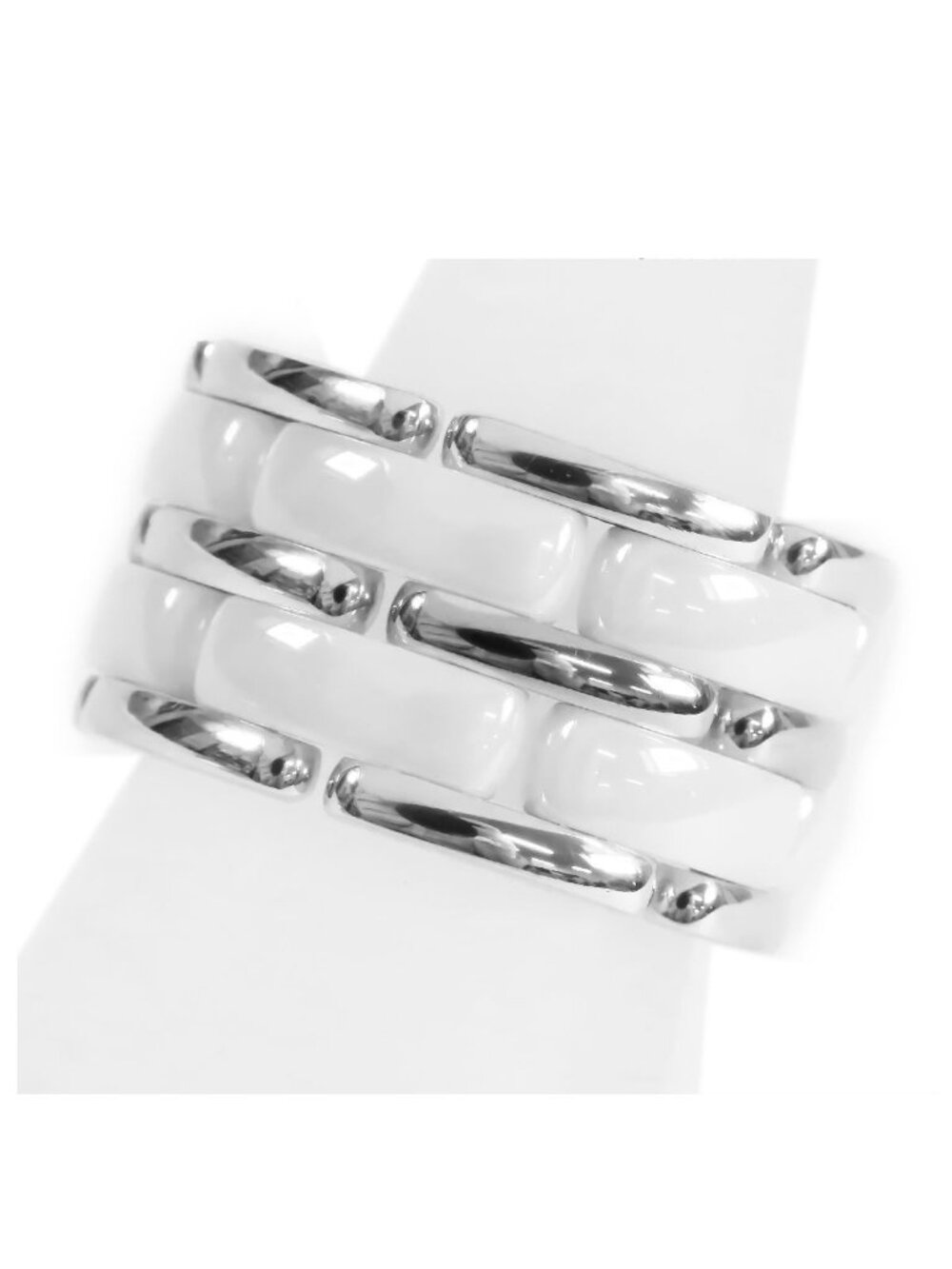 Chanel Ultra Collection Ring White Gold 18K Ceramic Large